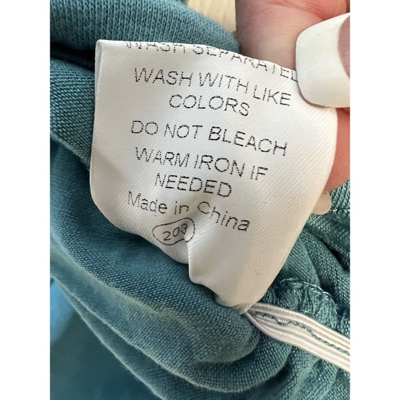 New Womens Vneck Sleeveless Tank Top Size Medium Blue Scrunched Sides - Picture 6 of 6